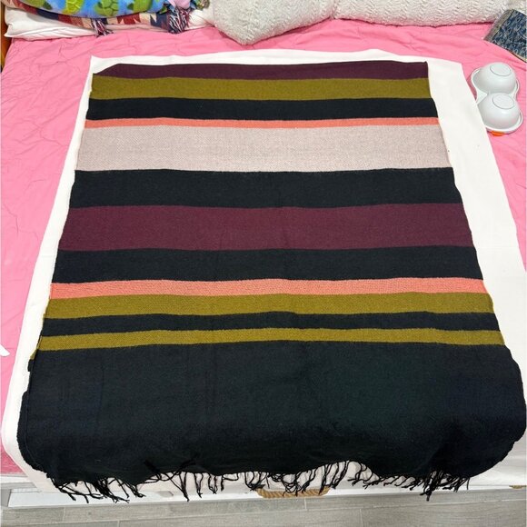 Autumn striped scarf/table blanket - Picture 1 of 3
